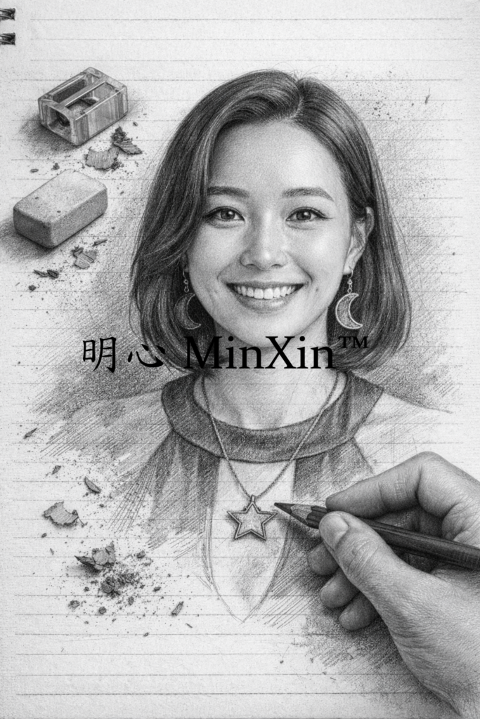 明心MinXin手繪稿-髮型(波浪內捲)